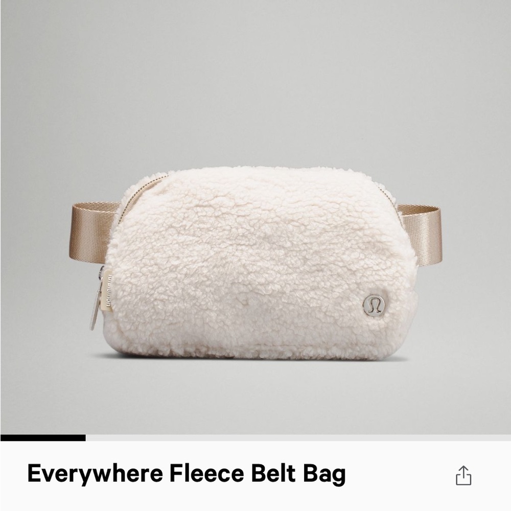 White Fleece Sherpa Lululemon Everywhere Belt Bag